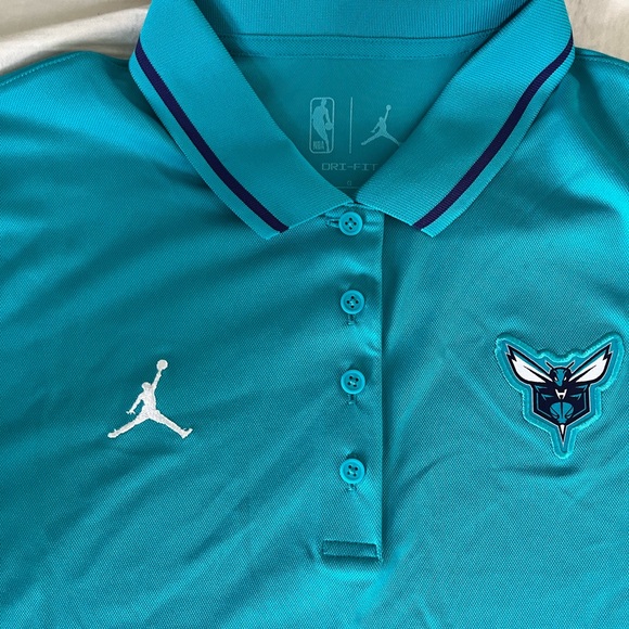 Charlotte Hornets Teal Polo Shirt NWT Large Women’s - Picture 2 of 8
